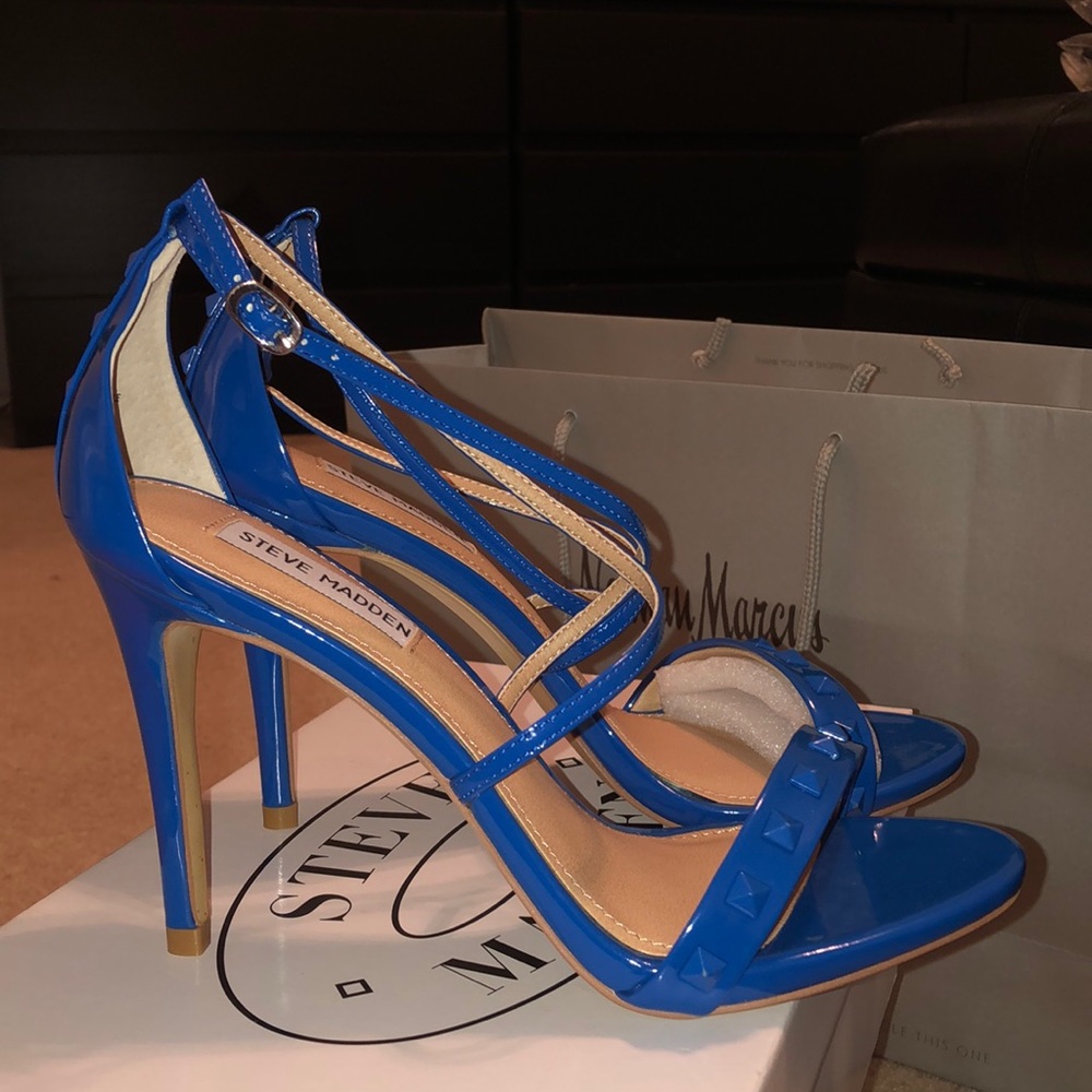 Blue Studded Steve Madden Strappy Sandals Heels